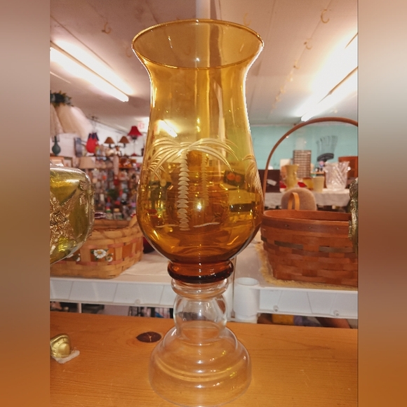 3pc. Set Amber glass candle holder - Picture 7 of 8